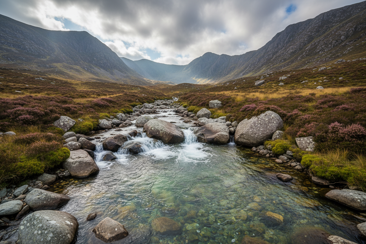 WATER IN THE MOURNE MOUNTAINS IN IRELAND 